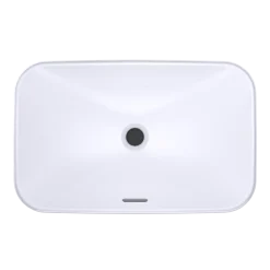 TOTO Arvina Rectangular 23" Vessel Bathroom Sink with CEFIONTECT, Cotton White, Vitreous China, LT426G#01