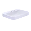 TOTO Arvina Rectangular 23" Vessel Bathroom Sink with CEFIONTECT for 8 Inch Center Faucets, Cotton White, Vitreous China, LT416.8G#01