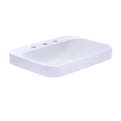 TOTO Arvina Rectangular 23" Vessel Bathroom Sink with CEFIONTECT for 8 Inch Center Faucets, Cotton White, Vitreous China, LT416.8G#01