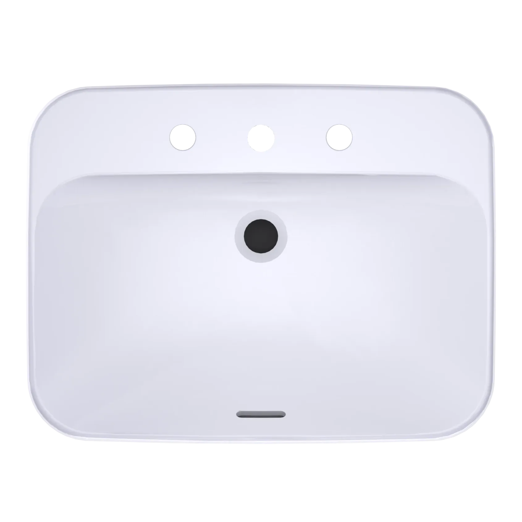 TOTO Arvina Rectangular 23" Vessel Bathroom Sink with CEFIONTECT for 8 Inch Center Faucets, Cotton White, Vitreous China, LT416.8G#01