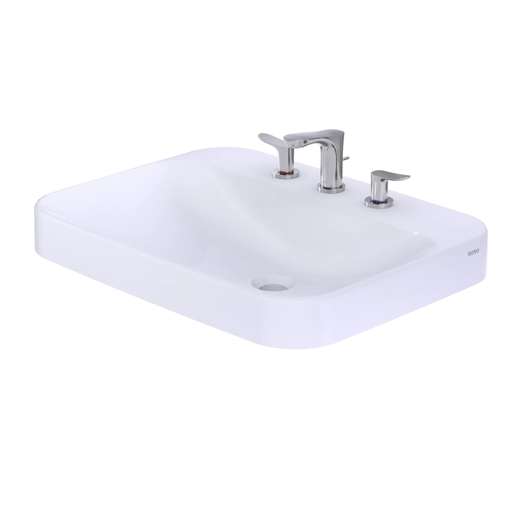 TOTO Arvina Rectangular 23" Vessel Bathroom Sink with CEFIONTECT for 8 Inch Center Faucets, Cotton White, Vitreous China, LT416.8G#01