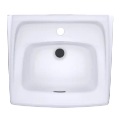 TOTO Commercial 20 7/8" x 18" Rectangle Wallmount Vitreous China Bathroom Sink, ADA Compliant, Cotton White, Single Faucet Hole, LT307#01