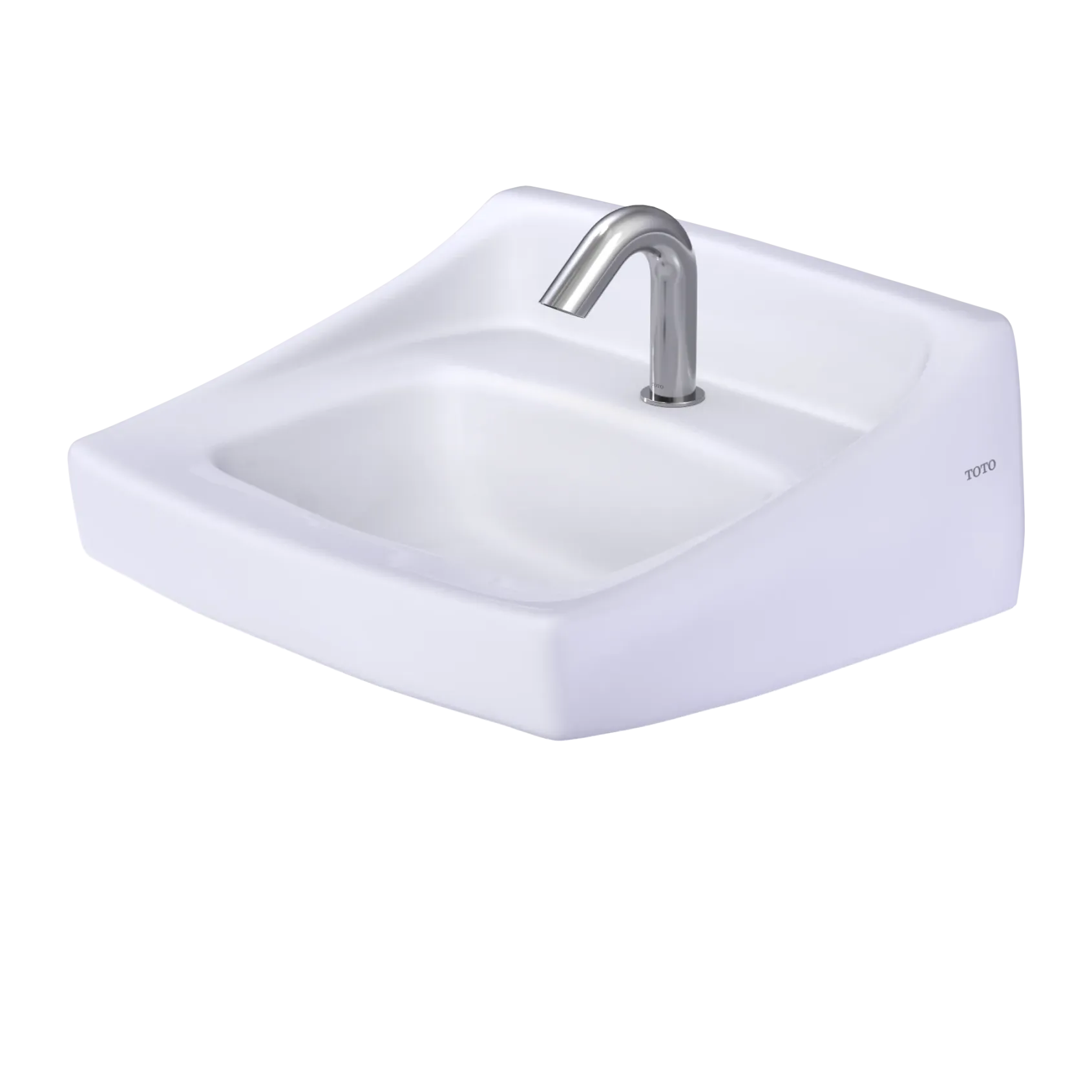 TOTO Commercial 20 7/8" x 18" Rectangle Wallmount Vitreous China Bathroom Sink, ADA Compliant, Cotton White, Single Faucet Hole, LT307#01