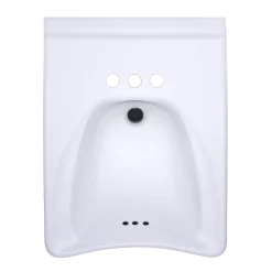 TOTO Commercial 20.5" x 27" Rectangle Wall-Mount Vitreous China Bathroom Sink, featuring 3 faucet holes and 1 soap dispenser hole, ADA Compliant, Cotton White, Model LT308.4#01