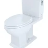 TOTO Connelly WASHLET+ Two-Piece Elongated Dual Flush 1.28 and 0.9 GPF Universal Height Toilet with CEFIONTECT and Right Hand Lever, Cotton White, Vitreous China, MS494124CEMFRG#01