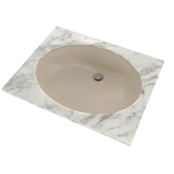 TOTO Dantesca Oval Undermount Bathroom Sink with CEFIONTECT, Bone, Vitreous China, LT597G#03