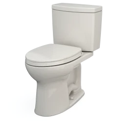TOTO Drake II 1G Two-Piece Elongated 1.0 GPF Universal Height Toilet with CEFIONTECT and SS124 SoftClose Seat, WASHLET+ Ready, Colonia White, Vitreous China|Plastic, Colonial White, MS454124CUFG#11