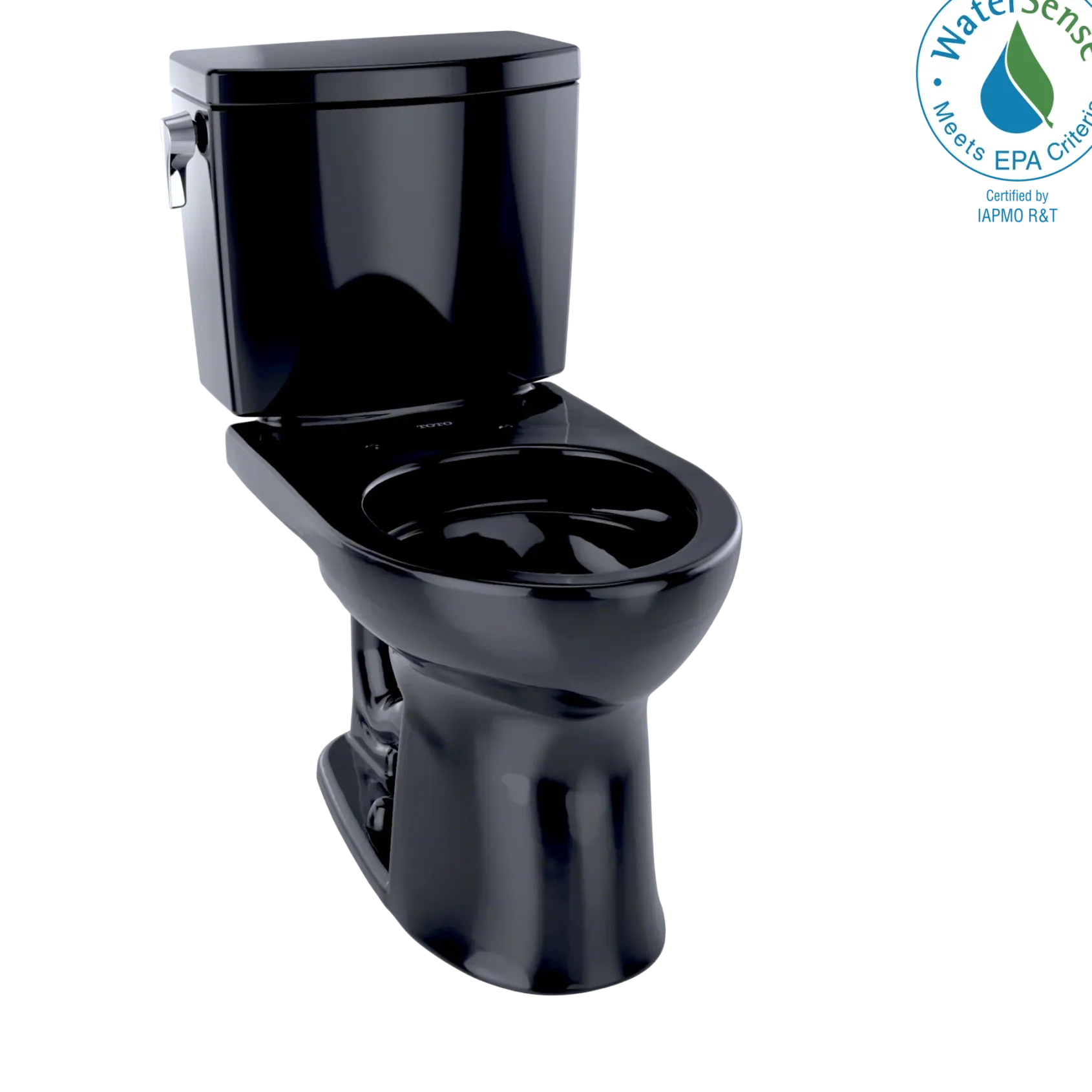 TOTO Drake II 1G Two-Piece Round 1.0 GPF Universal Height Toilet, Ebony, Vitreous China, CST453CUF#51