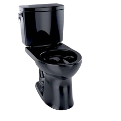 TOTO Drake II 1G Two-Piece Round 1.0 GPF Universal Height Toilet, Ebony, Vitreous China, CST453CUF#51
