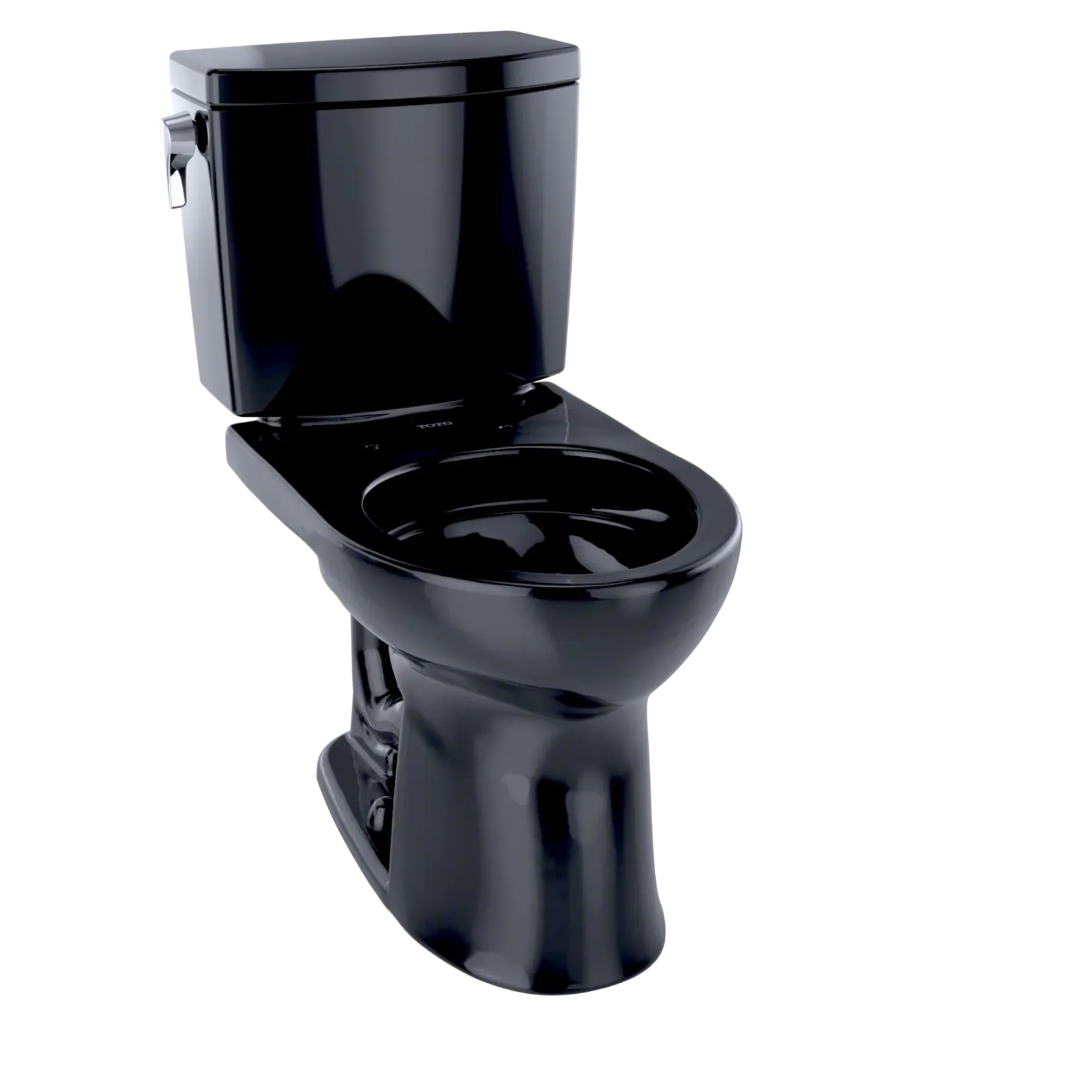 TOTO Drake II 1G Two-Piece Round 1.0 GPF Universal Height Toilet, Ebony, Vitreous China, CST453CUF#51