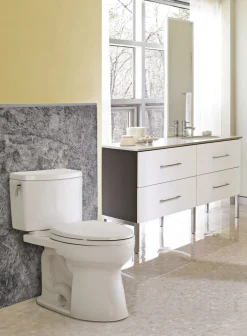 TOTO Drake II 1G Two-Piece Round 1.0 GPF Universal Height Toilet, Ebony, Vitreous China, CST453CUF#51