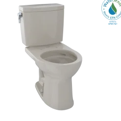 TOTO Drake II 1G Two-Piece Round 1.0 GPF Universal Height Toilet with CEFIONTECT, Bone, Vitreous China, CST453CUFG#03