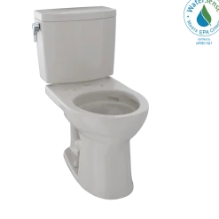 TOTO Drake II 1G Two-Piece Round 1.0 GPF Universal Height Toilet with CEFIONTECT, Sedona Beige, Vitreous China, CST453CUFG#12