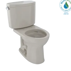 TOTO Drake II Two-Piece Round 1.28 GPF Universal Height Toilet with CEFIONTECT, Bone, Vitreous China, CST453CEFG#03