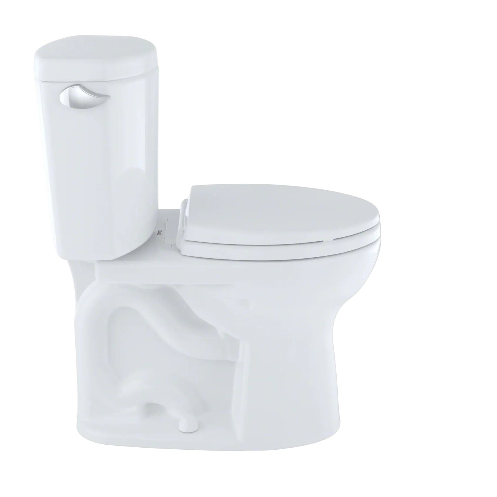 TOTO Drake II Two-Piece Round 1.28 GPF Universal Height Toilet with CEFIONTECT, Cotton White, Vitreous China, CST453CEFG#01