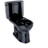 TOTO Drake II Two-Piece Round 1.28 GPF Universal Height Toilet, Ebony, Vitreous China, CST453CEF#51