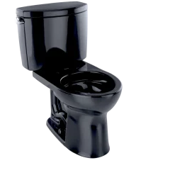TOTO Drake II Two-Piece Round 1.28 GPF Universal Height Toilet, Ebony, Vitreous China, CST453CEF#51