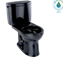 TOTO Drake II Two-Piece Round 1.28 GPF Universal Height Toilet, Ebony, Vitreous China, CST453CEF#51