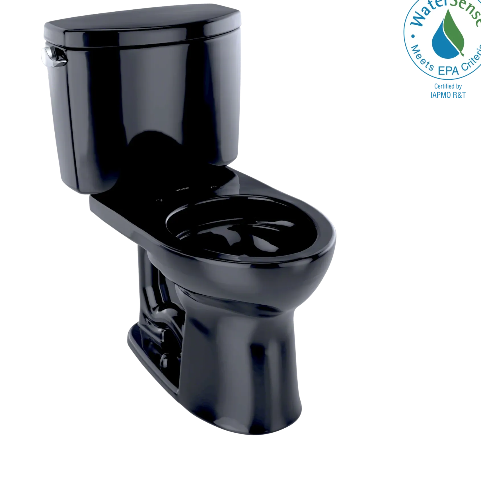 TOTO Drake II Two-Piece Round 1.28 GPF Universal Height Toilet, Ebony, Vitreous China, CST453CEF#51