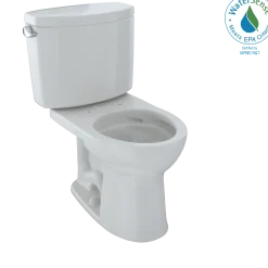 TOTO Drake II Two-Piece Round 1.28 GPF Universal Height Toilet with CEFIONTECT, Colonial White, Vitreous China, CST453CEFG#11