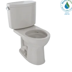 TOTO Drake II Two-Piece Round 1.28 GPF Universal Height Toilet with CEFIONTECT, Sedona Beige, Vitreous China, CST453CEFG#12