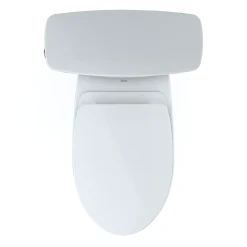 TOTO Drake Transitional Two-Piece Elongated 1.28 GPF Universal Height TORNADO FLUSH Toilet with CEFIONTECT and SoftClose Seat, WASHLET+ Ready, Cotton White, Vitreous China, MS786124CEFG#01