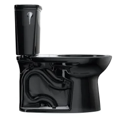 TOTO Drake Transitional Two-Piece Elongated 1.28 GPF TORNADO FLUSH Toilet, Ebony, Vitreous China, CST786CE#51