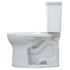 TOTO Drake Transitional Two-Piece Round 1.28 GPF Universal Height TORNADO FLUSH Toilet with CEFIONTECT, Cotton White, Vitreous China, CST785CEFG#01