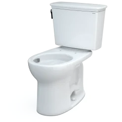 TOTO Drake Transitional Two-Piece Round 1.28 GPF Universal Height TORNADO FLUSH Toilet with CEFIONTECT, Cotton White, Vitreous China, CST785CEFG#01