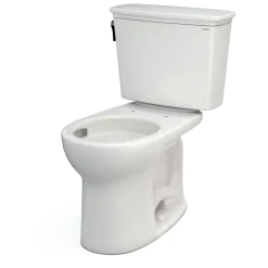 TOTO Drake Transitional Two-Piece Round 1.28 GPF Universal Height TORNADO FLUSH Toilet with CEFIONTECT, Colonial White, Vitreous China, CST785CEFG#11