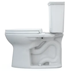 TOTO Drake Transitional Two-Piece Elongated 1.28 GPF Universal Height TORNADO FLUSH Toilet with 10 Inch Rough-In, CEFIONTECT, and SoftClose Seat, WASHLET+ Ready, Cotton White, Vitreous China, MS786124CEFG.10#01