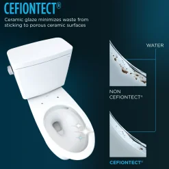 TOTO Drake Transitional Two-Piece Round 1.28 GPF Universal Height TORNADO FLUSH Toilet with CEFIONTECT, Bone, Vitreous China, CST785CEFG#03