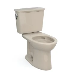 TOTO Drake Transitional Two-Piece Elongated 1.28 GPF Universal Height TORNADO FLUSH Toilet with CEFIONTECT, Bone, Vitreous China, CST786CEFG#03