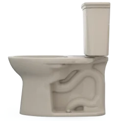 TOTO Drake Transitional Two-Piece Elongated 1.28 GPF Universal Height TORNADO FLUSH Toilet with CEFIONTECT, Bone, Vitreous China, CST786CEFG#03