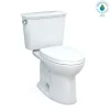 TOTO Drake Transitional Two-Piece Elongated 1.28 GPF TORNADO FLUSH Toilet with CEFIONTECT and SoftClose Seat, WASHLET+ Ready, Cotton White, Vitreous China, MS786124CEG#01
