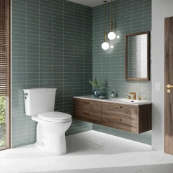 TOTO Drake Transitional Two-Piece Elongated 1.28 GPF Universal Height TORNADO FLUSH Toilet, Ebony, Vitreous China, CST786CEF#51