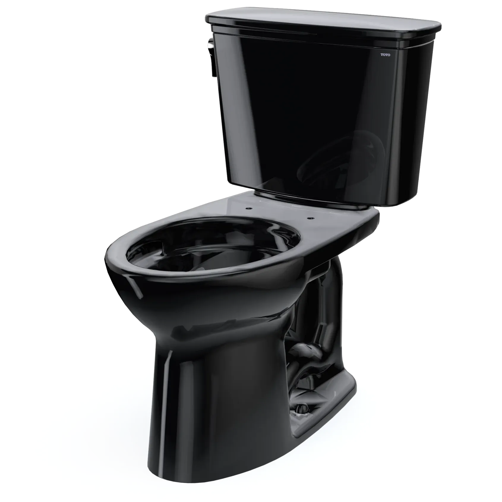 TOTO Drake Transitional Two-Piece Elongated 1.28 GPF Universal Height TORNADO FLUSH Toilet, Ebony, Vitreous China, CST786CEF#51