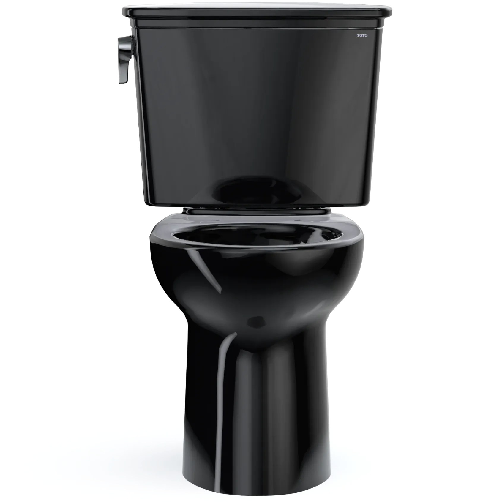 TOTO Drake Transitional Two-Piece Elongated 1.28 GPF Universal Height TORNADO FLUSH Toilet, Ebony, Vitreous China, CST786CEF#51