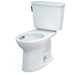 TOTO Drake Transitional Two-Piece Elongated 1.28 GPF Universal Height TORNADO FLUSH Toilet with CEFIONTECT, Cotton White, Vitreous China, CST786CEFG#01