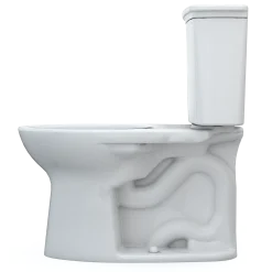 TOTO Drake Transitional Two-Piece Elongated 1.28 GPF Universal Height TORNADO FLUSH Toilet with CEFIONTECT, Cotton White, Vitreous China, CST786CEFG#01