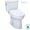TOTO Drake Transitional WASHLET+ Two-Piece Elongated 1.28 GPF TORNADO FLUSH Toilet and S7 Bidet Seat with Auto Flush, Cotton White, Vitreous China|Plastic, MW7864726CEGA#01