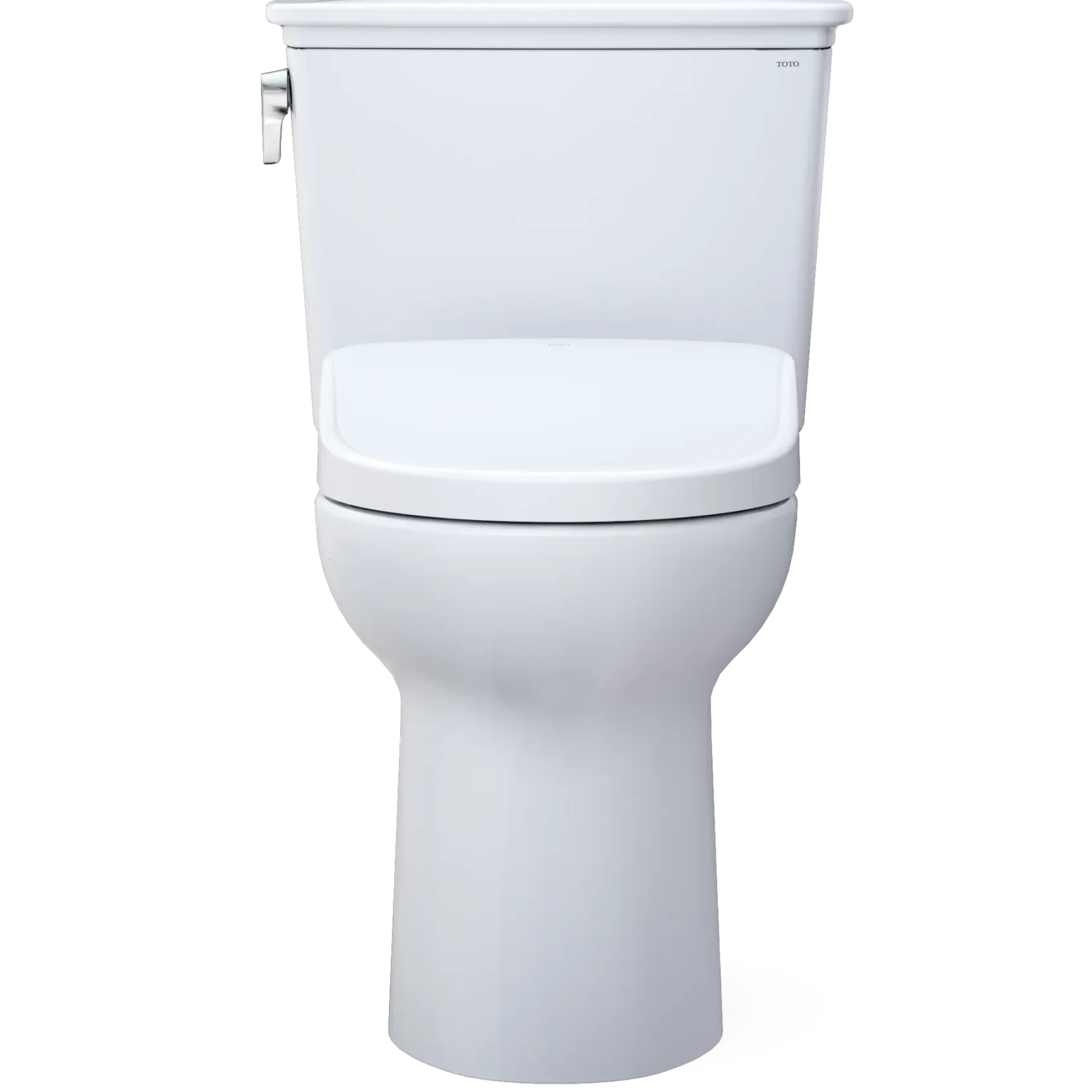 TOTO Drake Transitional WASHLET+ Two-Piece Elongated 1.28 GPF TORNADO FLUSH Toilet with S7A Contemporary Bidet Seat, Cotton White, Vitreous China|Plastic, MW7864736CEG#01