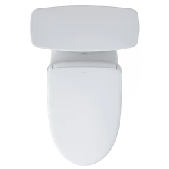 TOTO Drake Transitional WASHLET+ Two-Piece Elongated 1.28 GPF TORNADO FLUSH Toilet with S7A Contemporary Bidet Seat, Cotton White, Vitreous China|Plastic, MW7864736CEG#01
