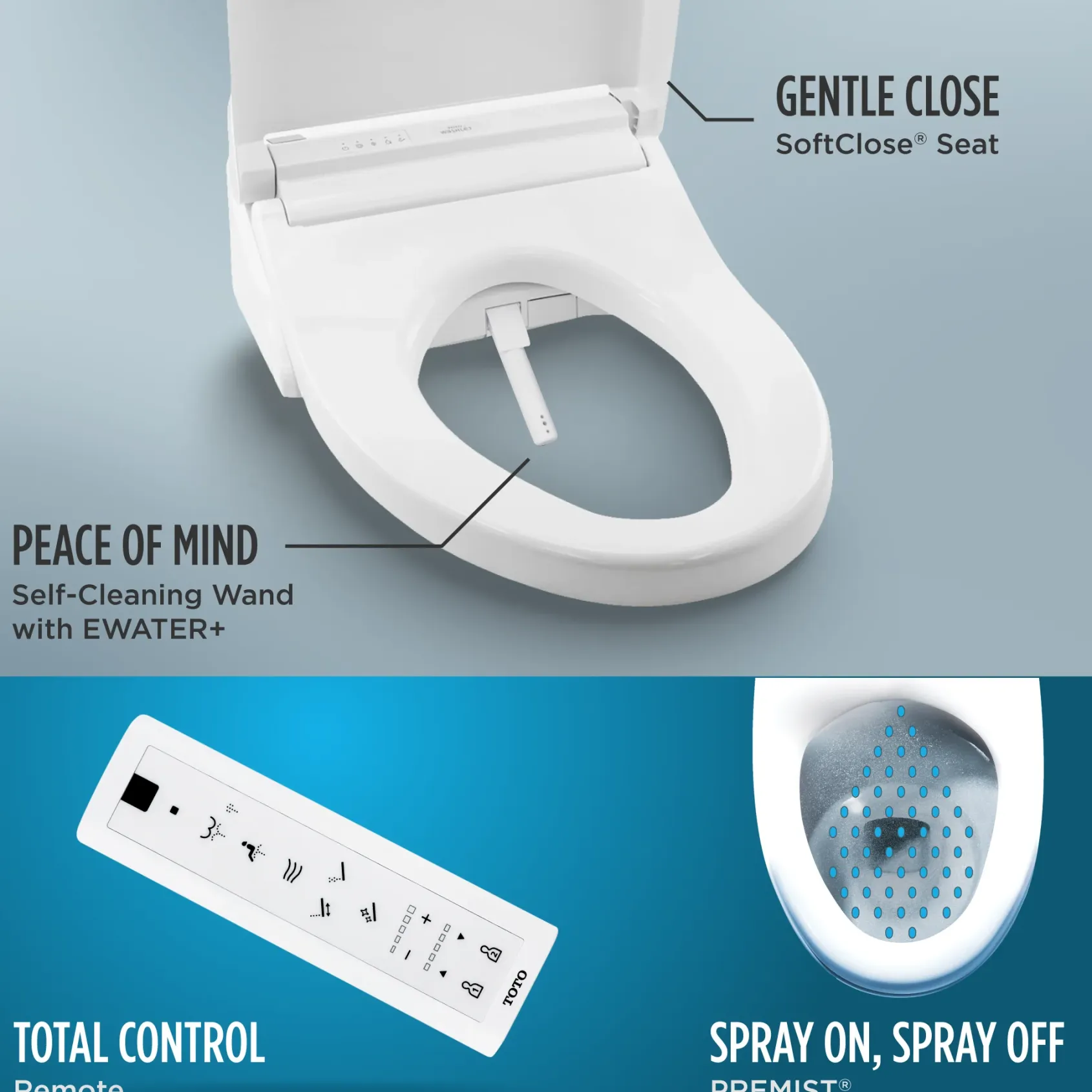 TOTO Drake Transitional WASHLET+ Two-Piece Elongated 1.28 GPF TORNADO FLUSH Toilet with C5 Bidet Seat, Cotton White, Vitreous China, MW7863084CEG#01