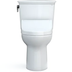 TOTO Drake Transitional WASHLET+ Two-Piece Elongated 1.28 GPF TORNADO FLUSH Toilet with C5 Bidet Seat, Cotton White, Vitreous China, MW7863084CEG#01