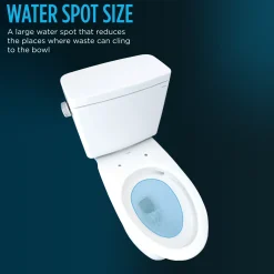 TOTO Drake Transitional WASHLET+ Two-Piece Elongated 1.28 GPF TORNADO FLUSH Toilet with C5 Bidet Seat, Cotton White, Vitreous China, MW7863084CEG#01