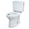 TOTO Drake Two-Piece Elongated 1.28 GPF Universal Height TORNADO FLUSH Toilet with CEFIONTECT and Right-Hand Trip Lever, Cotton White, Vitreous China, CST776CEFRG#01