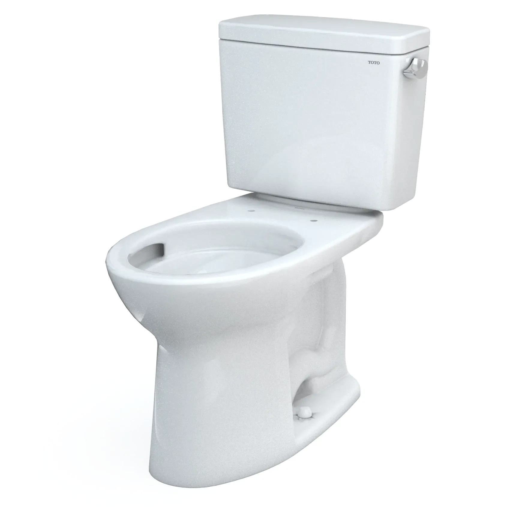 TOTO Drake Two-Piece Elongated 1.28 GPF Universal Height TORNADO FLUSH Toilet with CEFIONTECT and Right-Hand Trip Lever, Cotton White, Vitreous China, CST776CEFRG#01