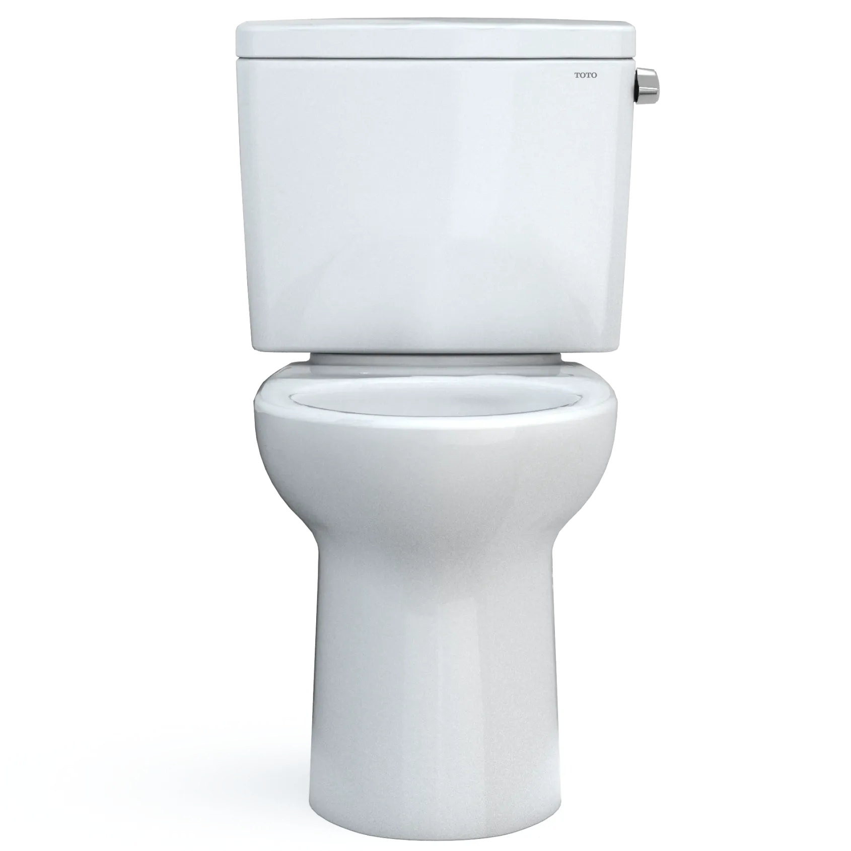 TOTO Drake Two-Piece Elongated 1.28 GPF Universal Height TORNADO FLUSH Toilet with CEFIONTECT and Right-Hand Trip Lever, Cotton White, Vitreous China, CST776CEFRG#01