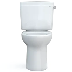 TOTO Drake Two-Piece Elongated 1.28 GPF Universal Height TORNADO FLUSH Toilet with CEFIONTECT and Right-Hand Trip Lever, 10 Inch Rough-In, Cotton White, Vitreous China, CST776CEFRG.10#01